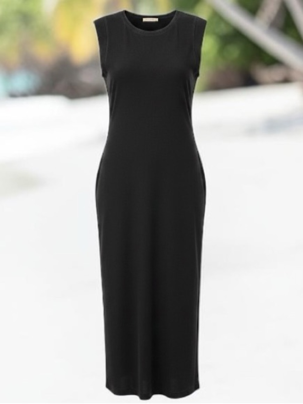 Grecerelle Sleeveless Black Maxi Dress - Minimalist Everyday Style